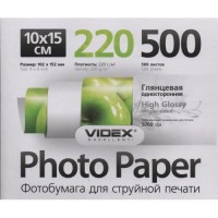 Фотобумага Videx Glossy 10x15 500 листов